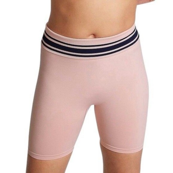 Pink Victorias Secret Flip It Seamless Foldover Bike Shorts Medium Pink Blue NWT - Picture 6 of 12